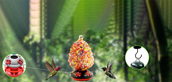 Sherem Unique Hummingbird Feeder features